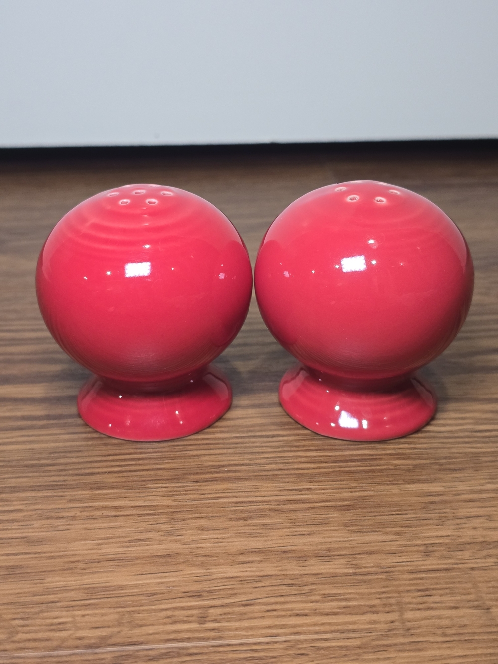 Fiesta Red Ceramic Globe Salt and Pepper Shakers